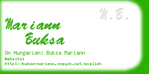 mariann buksa business card